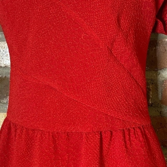 The Kooples Red Lace Illusion Mini Dress short sleeve Size XS - Picture 7 of 9